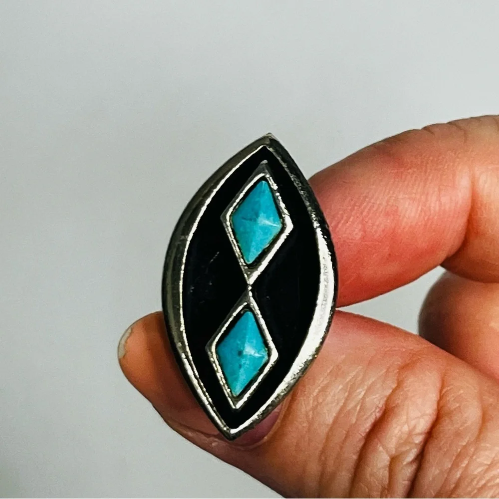 vintage st labre diamond shape‎ turquoise southwestern cufflinks costume